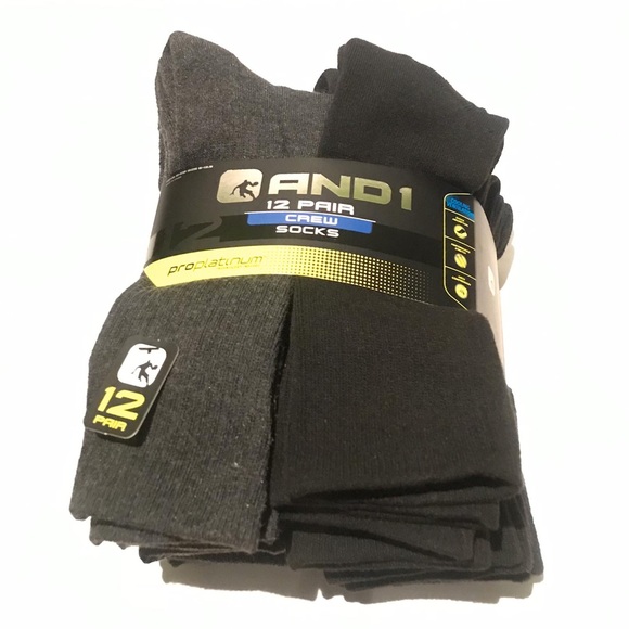 12 PAIRS AND1 Long Crew PROPLATINUM Socks 6 - 12.5 - Picture 5 of 8